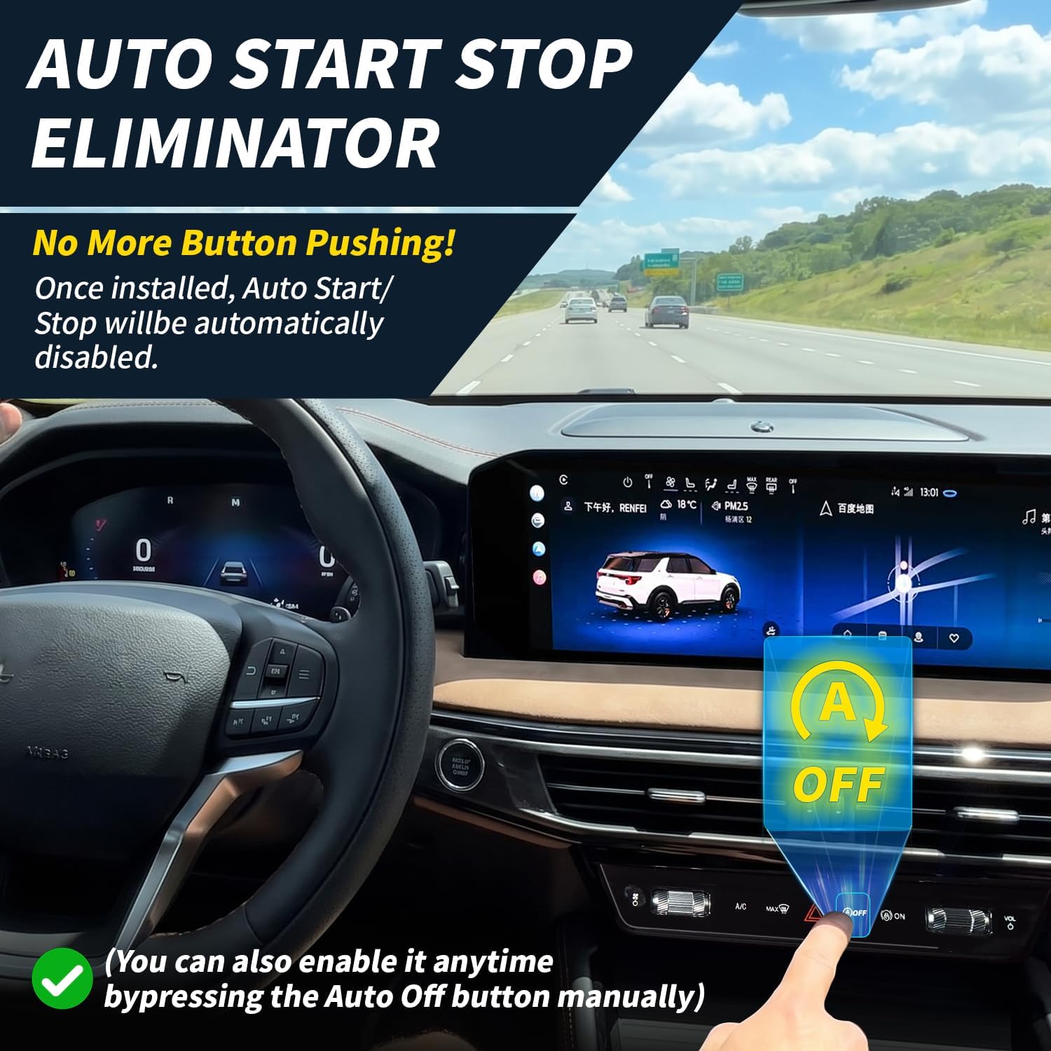 Auto Start Stop Eliminator Compatible with 2025 2026 Ford Explorer Auto Stop Eliminator Turn Off Idle Engine Stop Start Disable Plug Play Accessories Error Free