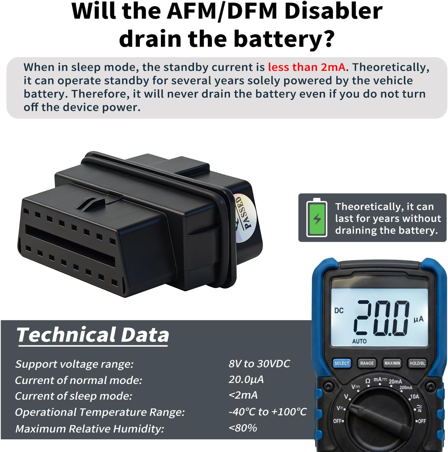 AFM Disabler Active Fuel Management Delete AFM/DFM Disabler 5.3 silverado Compatible with V6 & V8 GM Motors (Chevy GMC Sierra GMC Yukon Cadillac Escalade etc)4.3L 5.3L 6.0L 6.2L (Not Fit 2023+ Years)