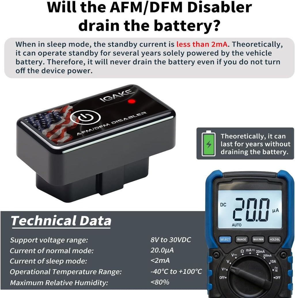AFM Disabler Active Fuel Management Delete AFM/DFM Disabler 5.3 silverado With ON | OFF Button Compatible with V6 & V8 GM Motors (Chevy GMC Sierra GMC Yukon Cadillac Escalade etc)4.3L 5.3L 6.0L 6.2L